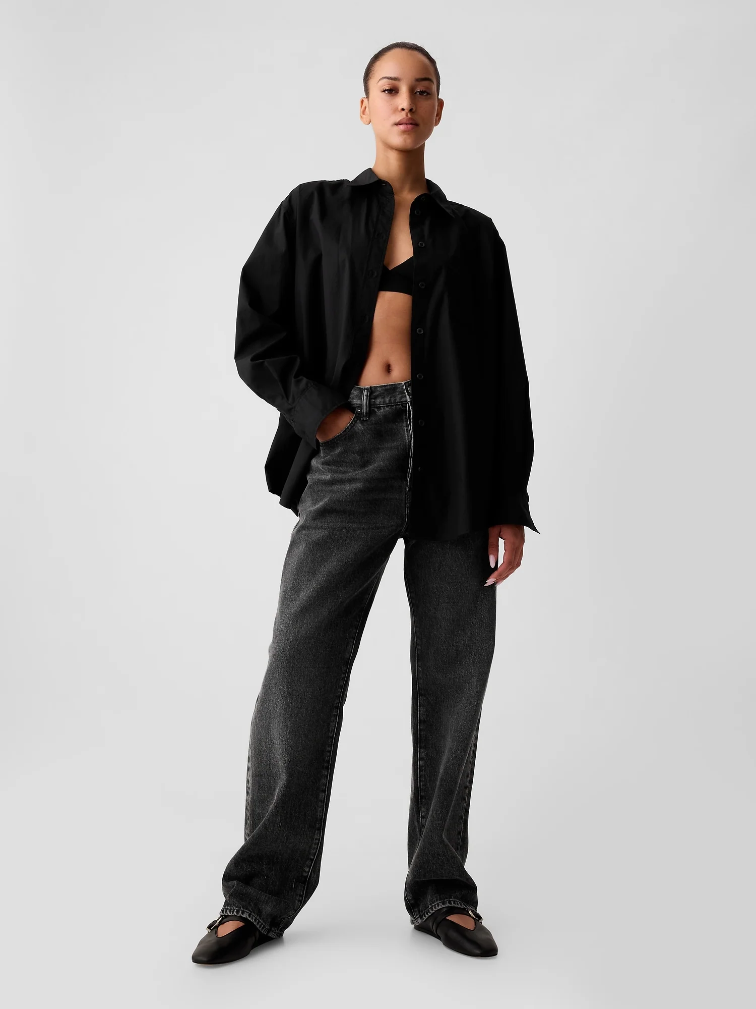 Organic Cotton Poplin Big Shirt - Image 3