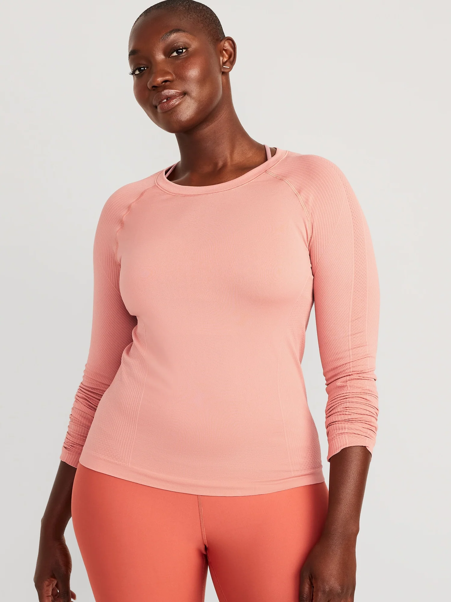 Long-Sleeve Seamless Paneled T-Shirt for Women - Image 5