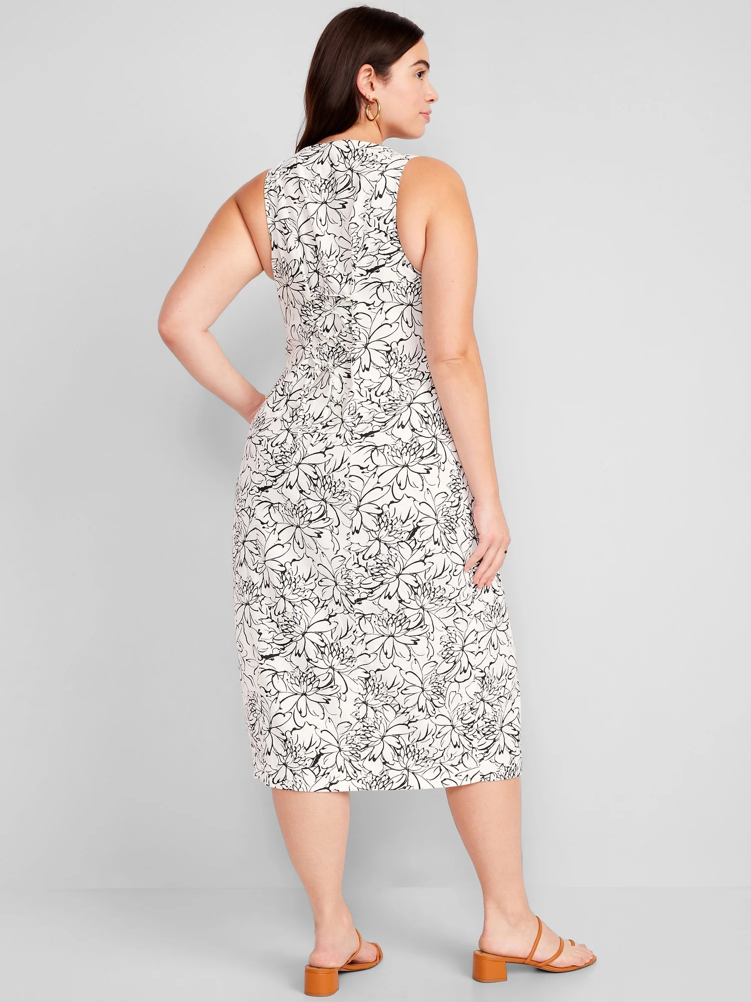 Sleeveless Button-Front Linen-Blend Maxi Shift Dress for Women - Image 5